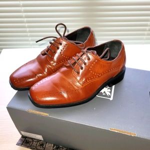 Boys Stacy Adams Cognac Brown dress shoes